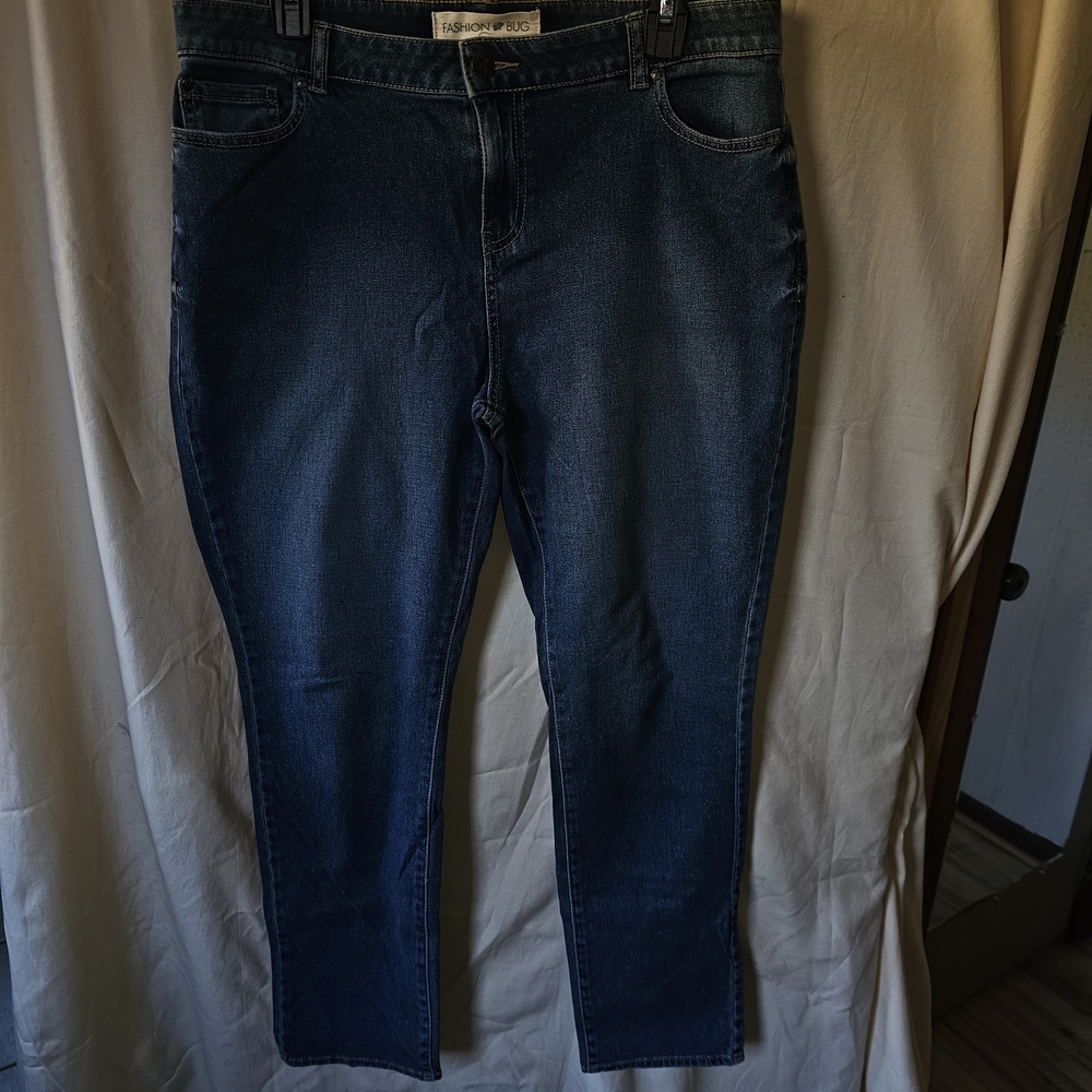 Fashion Bug Dark Blue Straight Leg Jeans